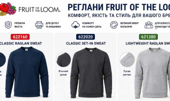 Реглани Fruit of the Loom 622160, 622020 та 621380