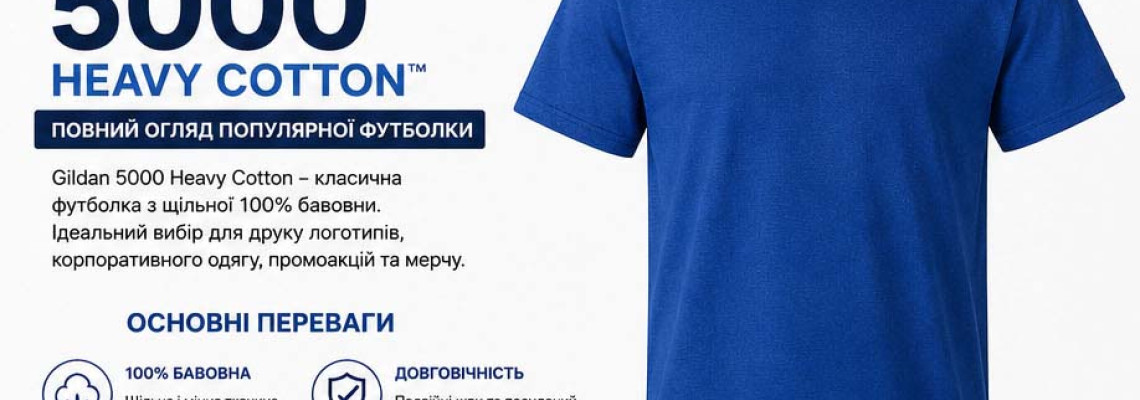 Gildan 5000 Heavy Cotton: повний огляд популярної футболки для друку та корпоративного одягу