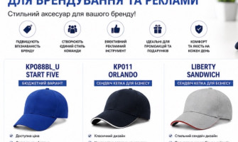 Промо кепки для брендування
