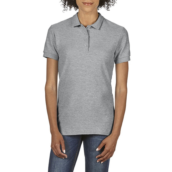Футболка поло жіноча 64800L Gildan® Softstyle™ Ladies Double Pique Polo, колір charcoal - 64800L-charcoal