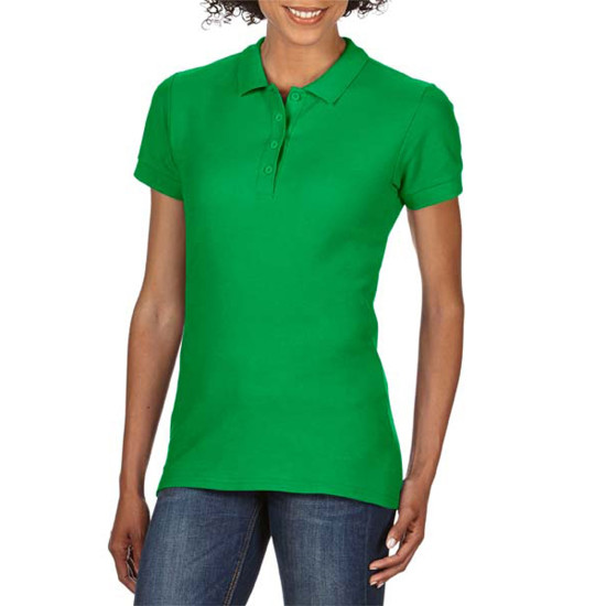 Футболка поло жіноча 64800L Gildan® Softstyle™ Ladies Double Pique Polo, колір lime - 64800L-lime