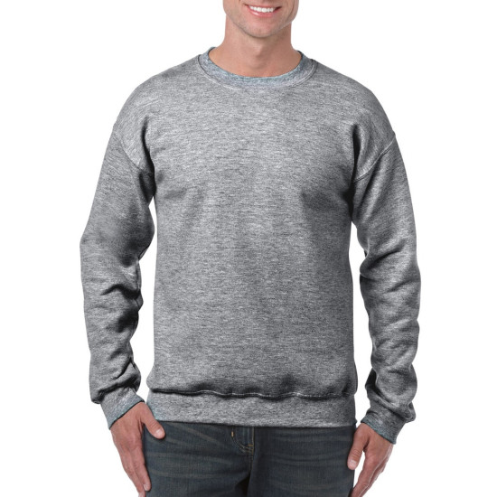Толстовка чоловіча 18000 Gildan Heavy Blend Adult Crewneck Sweat, колір dark-heather - 18000-dark-heather