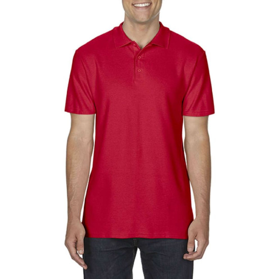 Футболка поло чоловіча 64800 Gildan® Softstyle™ Adult Double Piqué Polo, колір red - 64800-red