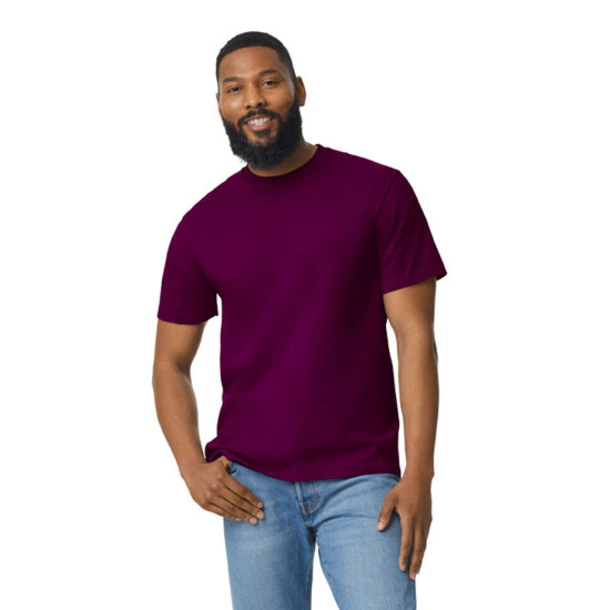 Футболка чоловіча 65000 Midweight Adult T-Shirt, колір бордо maroon - 65000-maroon