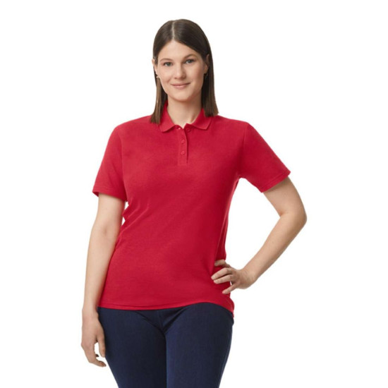Футболка поло жіноча 64800L Gildan® Softstyle™ Ladies Double Pique Polo, колір red - 64800L-red