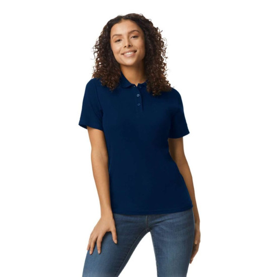 Футболка поло жіноча 64800L Gildan® Softstyle™ Ladies Double Pique Polo, колір navy - 64800L-navy