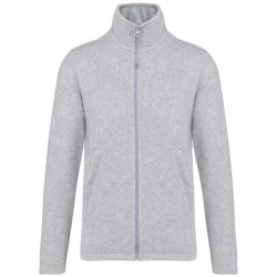 Толстовка чоловіча KA911 Kariban Falco micro polar coat, колір ash heather - KA911-ash heather