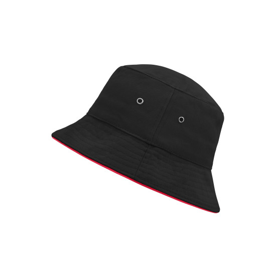Панама Fisherman Piping Hat MB012, колір black/red - MB012-black/red