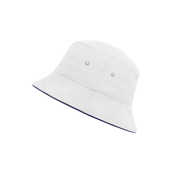Панама Fisherman Piping Hat MB012, колір white-navy - MB012-white-navy